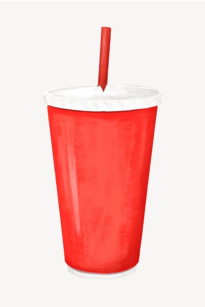 Red soda cup, drinks illustration vector