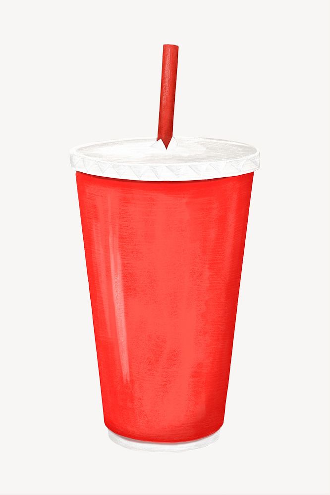 Red soda cup, drinks illustration