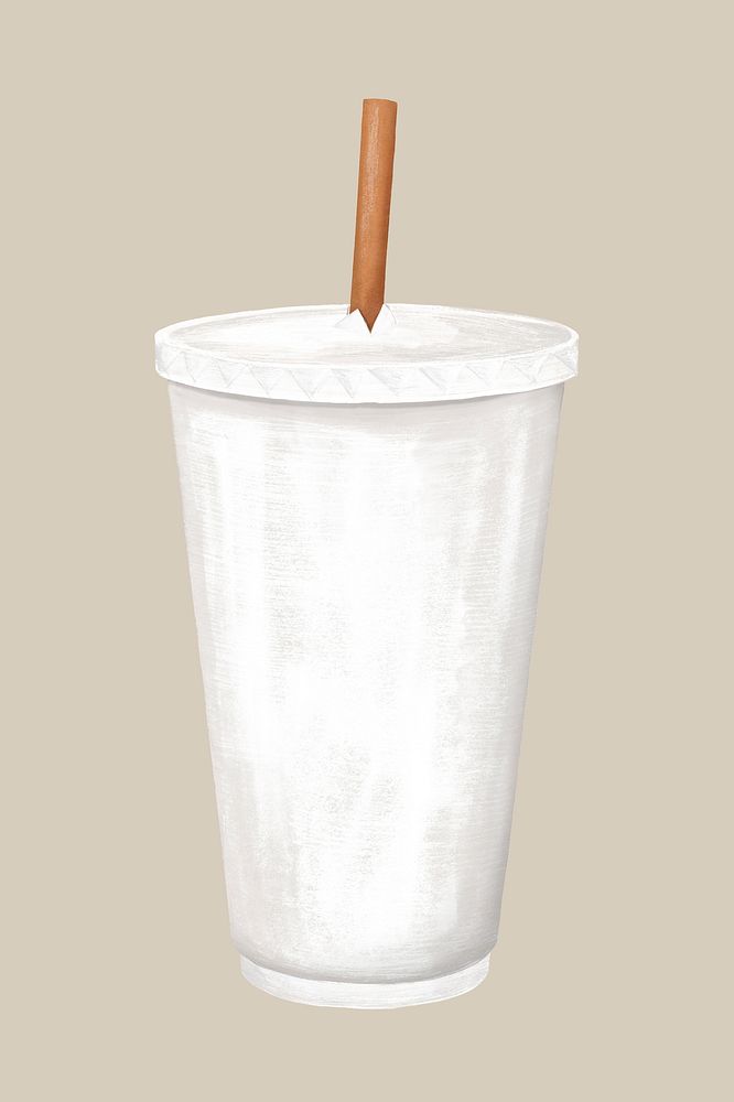 White soda cup, drinks illustration