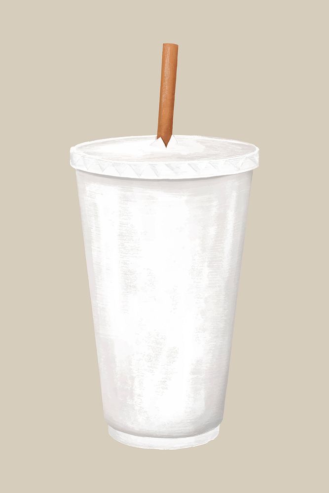 White soda cup, drinks illustration vector
