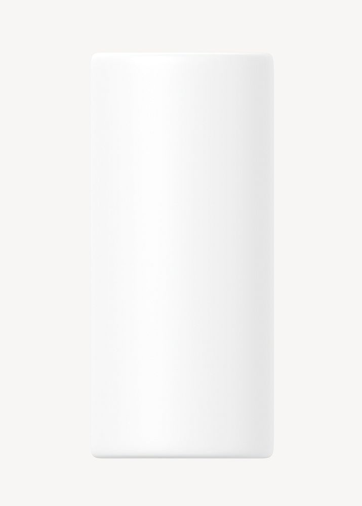 3D white cylinder, geometric shape