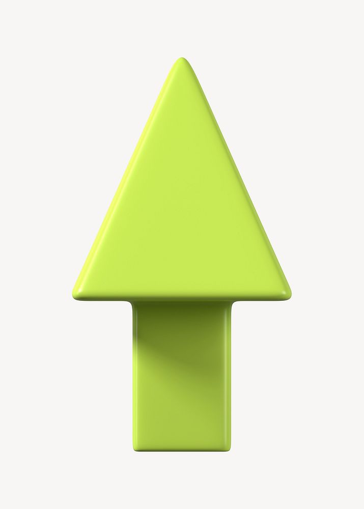 3D green up arrow direction