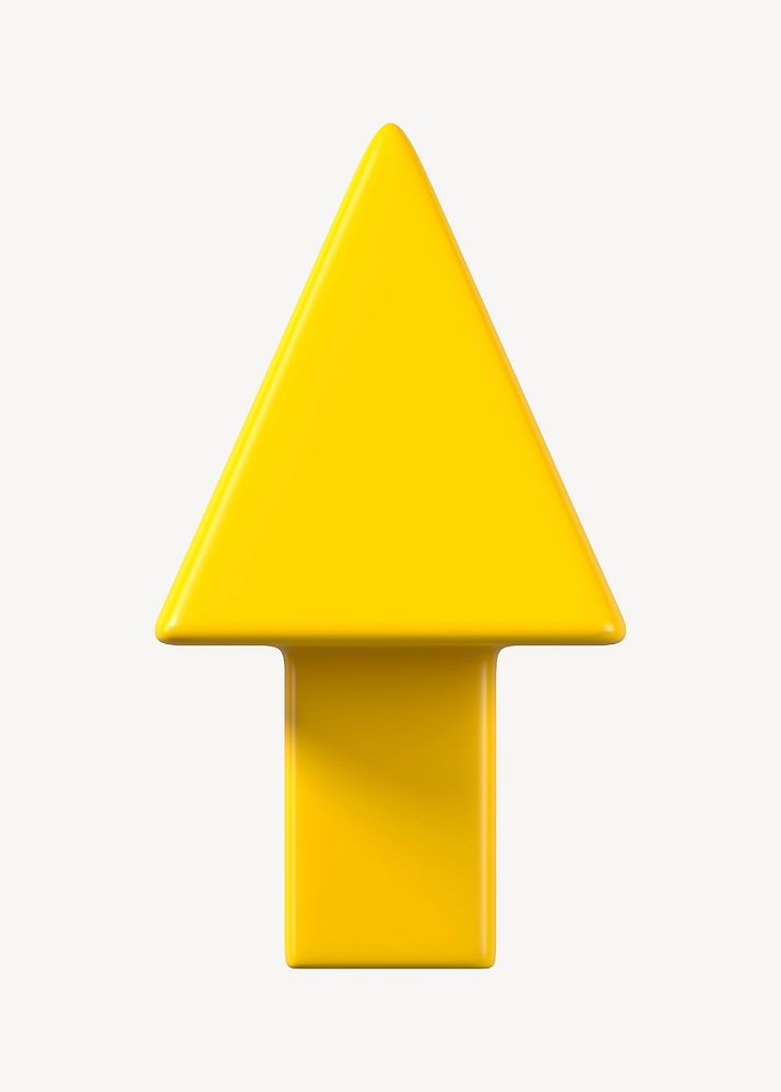 3D yellow up arrow direction