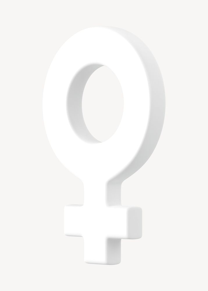 Female gender symbol 3D clipart illustration 