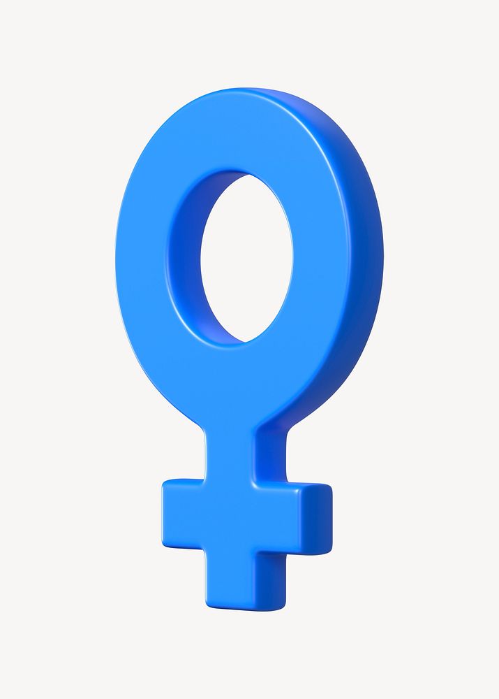 Female gender symbol 3D collage element psd