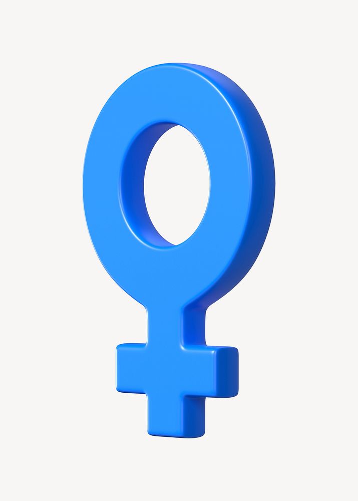 Woman gender symbol 3D clipart illustration 