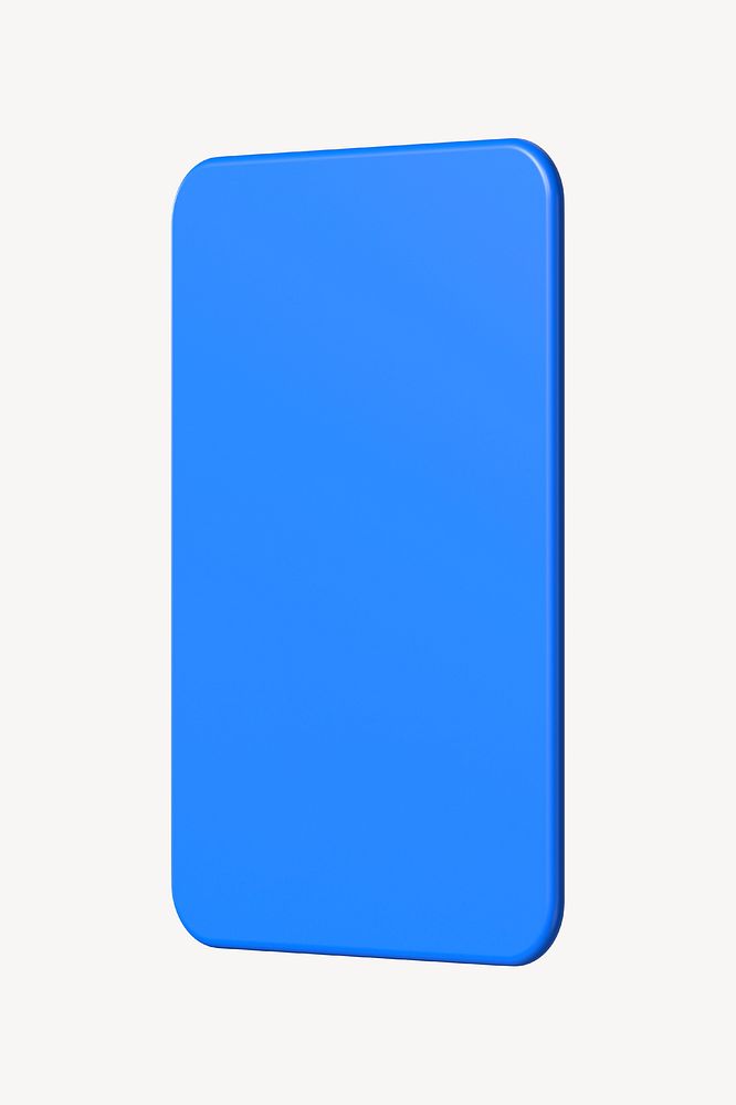 3D blue rectangle shape, geometric clipart psd