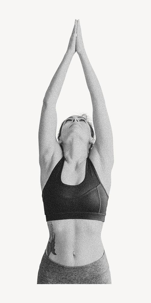 Woman doing yoga pose, wellness photo psd