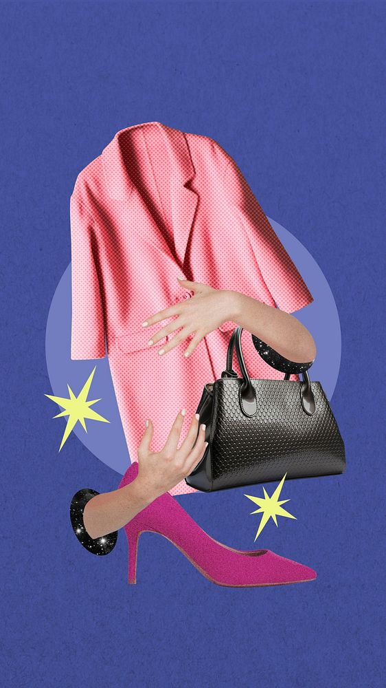 Women's fashion mobile wallpaper, creative remix