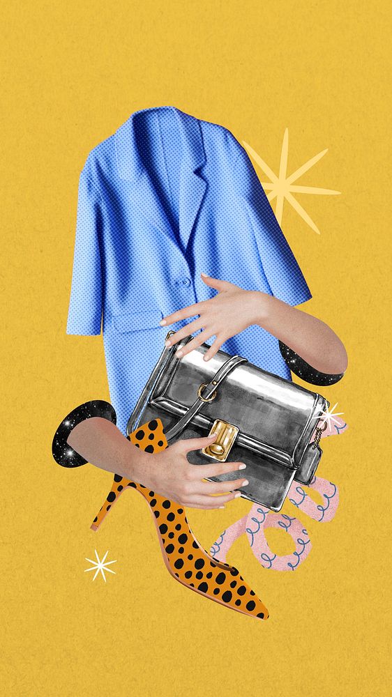 Women's fashion mobile wallpaper, creative remix