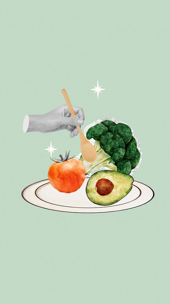 Healthy diet phone wallpaper, lifestyle remix