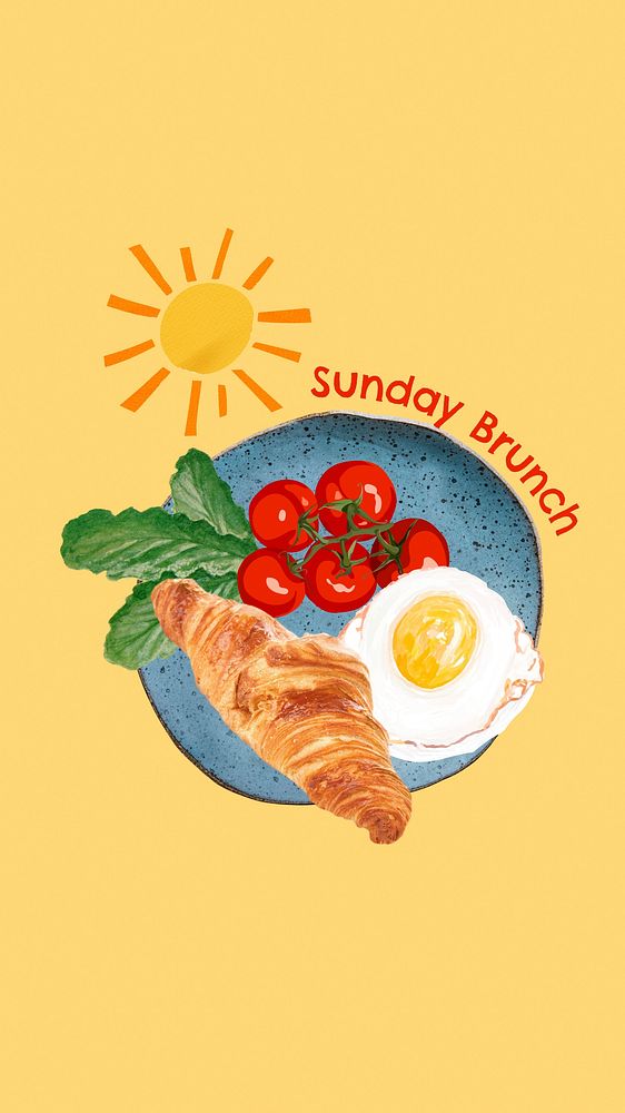 Sunday brunch mobile wallpaper, cute breakfast