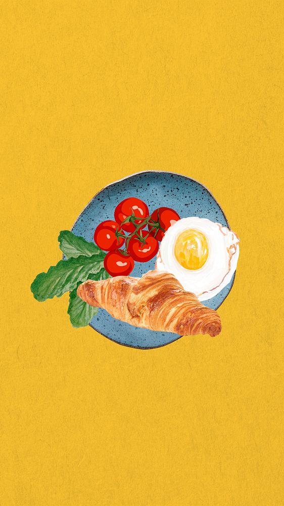 Cute breakfast iPhone wallpaper, food remix