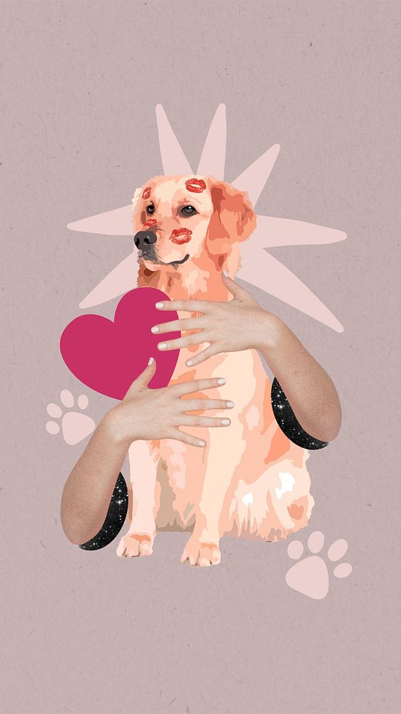 Dog lover mobile wallpaper, animal remix