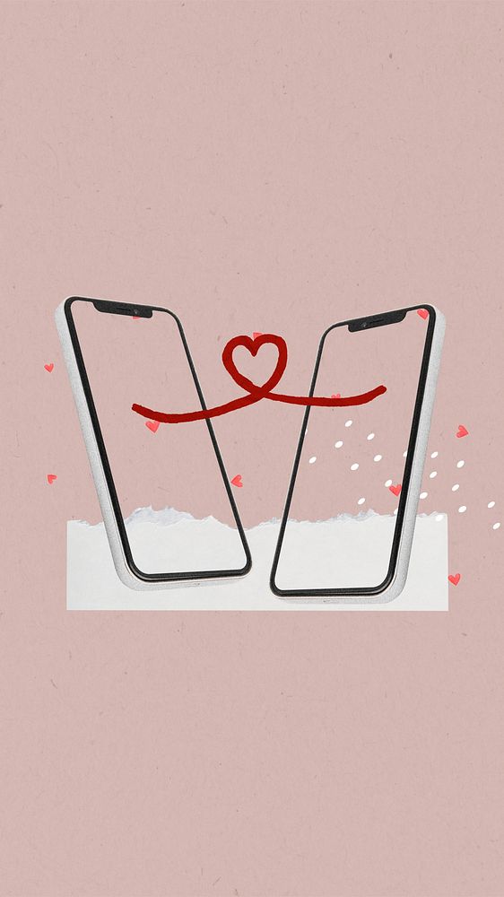 Online dating phone wallpaper, communication remix