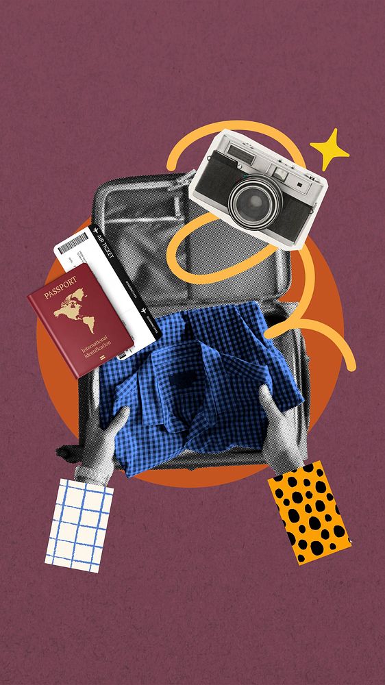 Travel luggage packing iPhone wallpaper