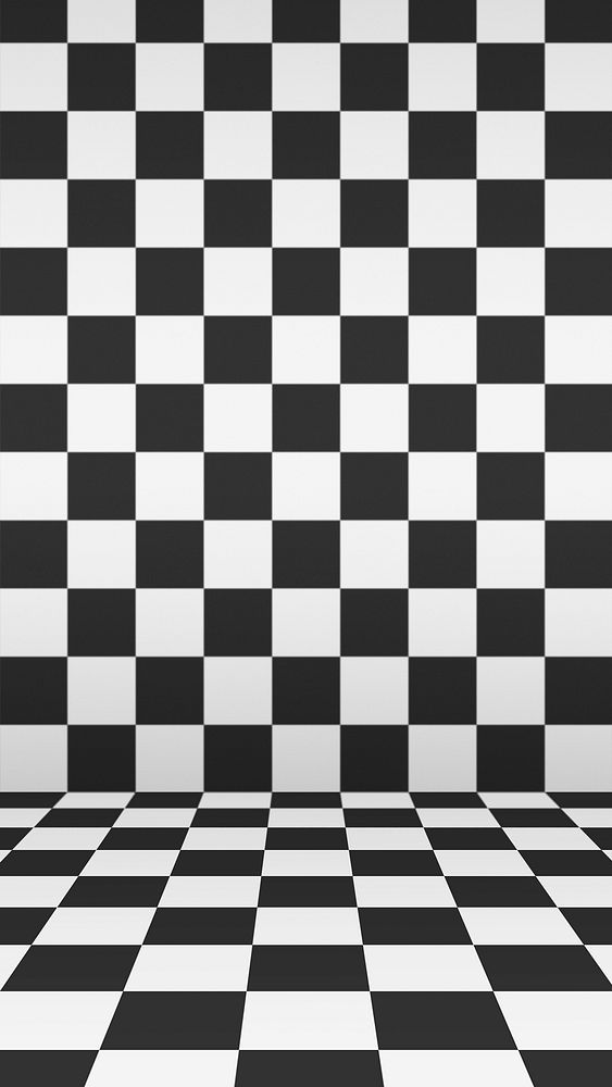 Black checkered pattern phone wallpaper, product background