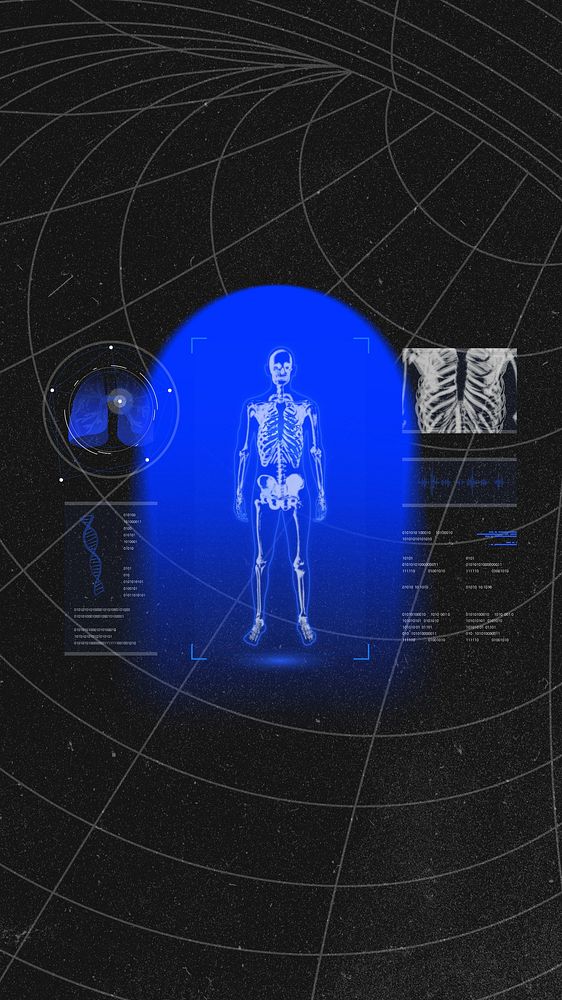 Medical technology mobile wallpaper, human body scan remix