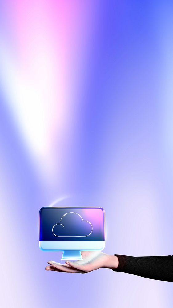 Cloud storage iPhone wallpaper, technology remix