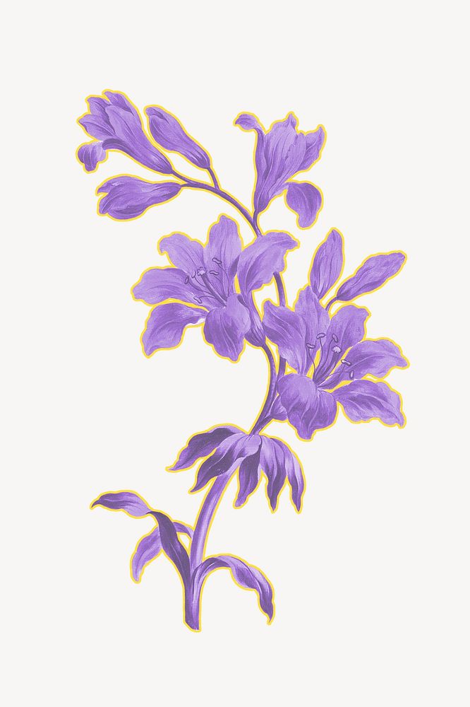 Purple flower illustration, remixed by rawpixel