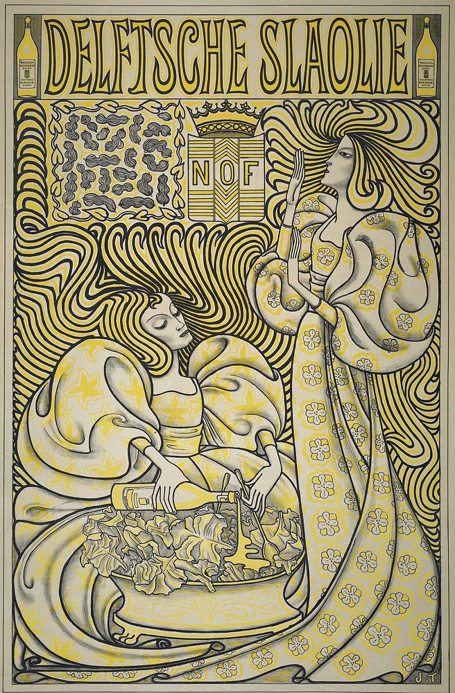 Poster for Delft Salad Oil (1894) by Jan Toorop. Original public domain image from the Rijksmuseum