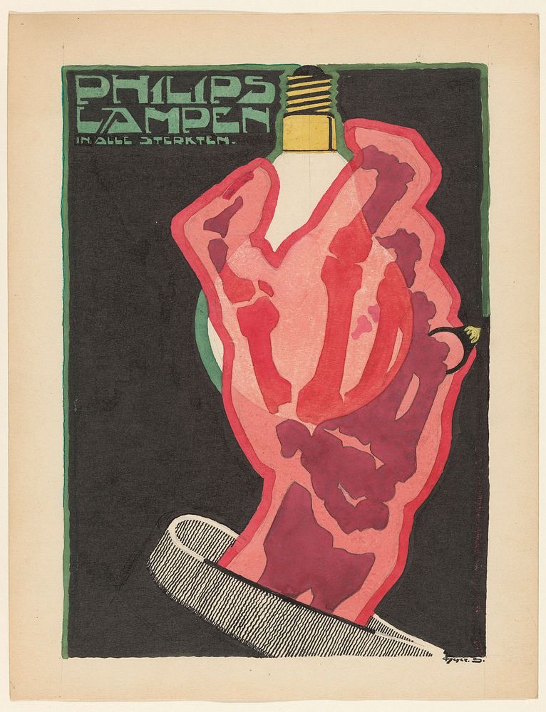 Ontwerp voor reclame voor `Philips Lampen', Reijer Stolk (1906&ndash;1945) print in high resolution by Reijer Stolk..  