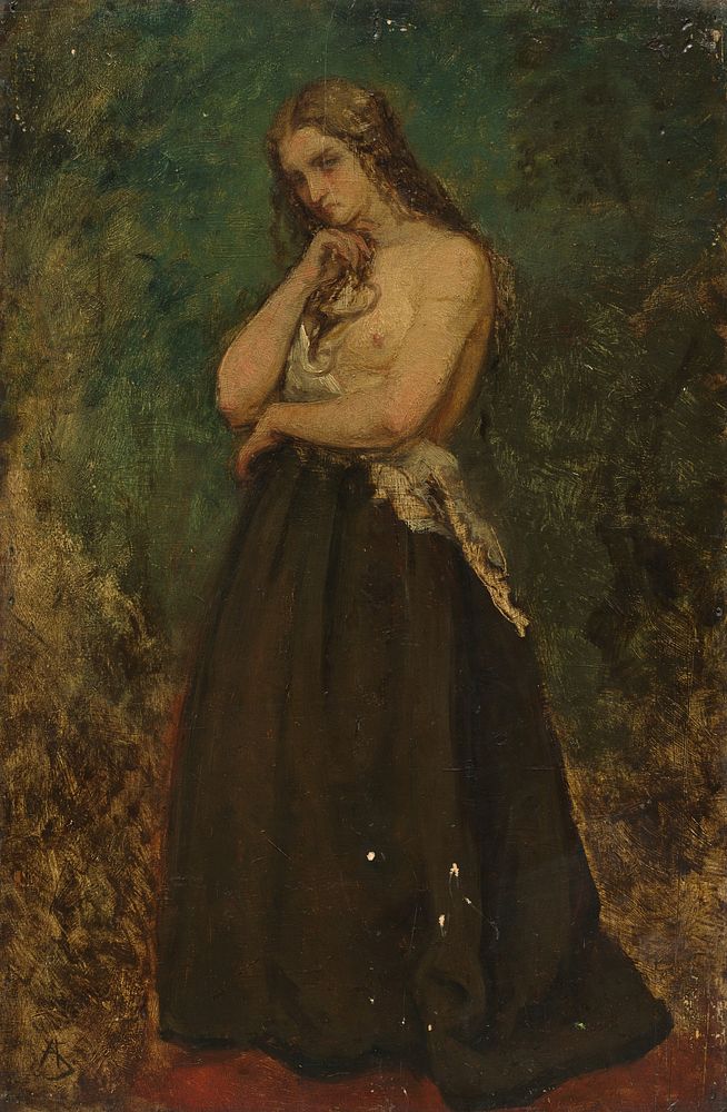 Study of a Model by Alfred Stevens (1823&ndash;1906).  