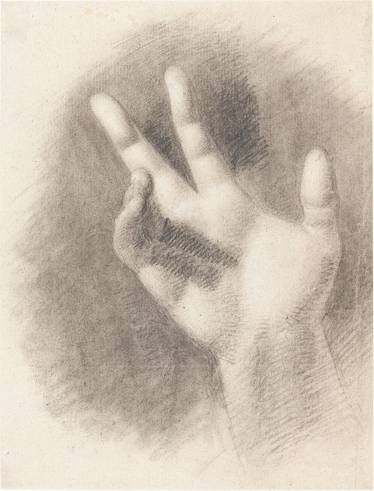 Study of a Right Hand drawing in high resolution by Benjamin Robert Haydon (1786–1846).  