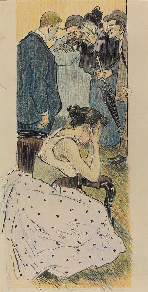 Sa famille (chanson) (1893) print in high resolution by Théophile Alexandre Steinlen.  