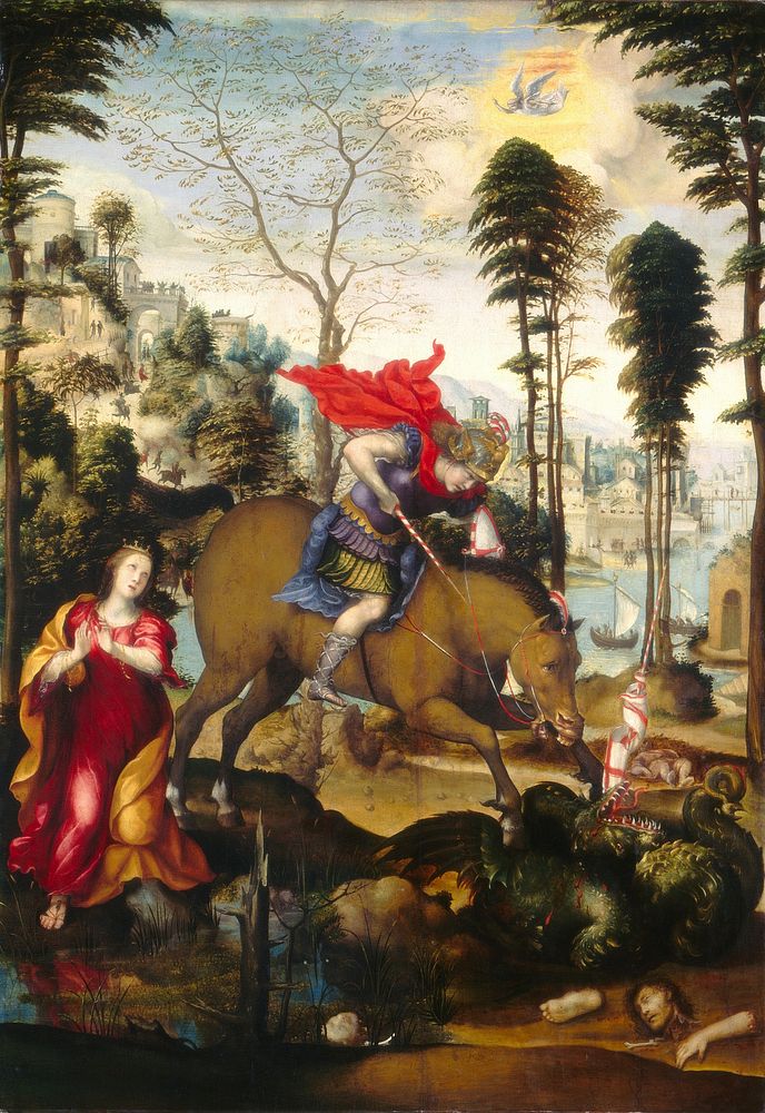 Saint George and the Dragon (ca. 1518) by Sodoma.  