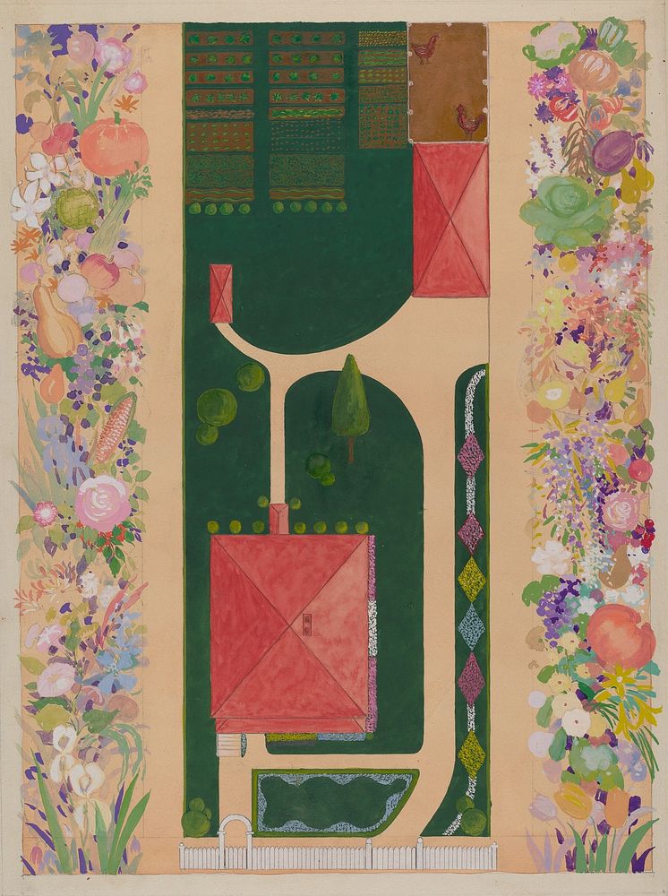 Samuel Harrison House and Garden (ca. 1936) by Meyer Goldbaum.  