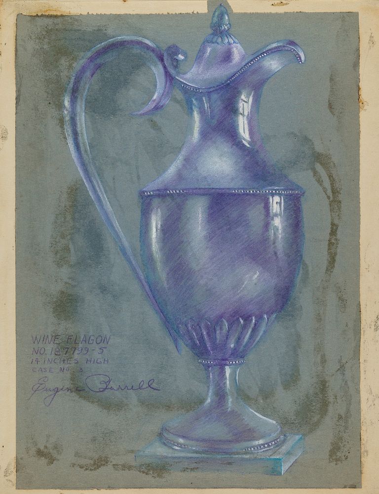 Silver Wine Flagon (1936&ndash;1942) by Eugene Barrell.  