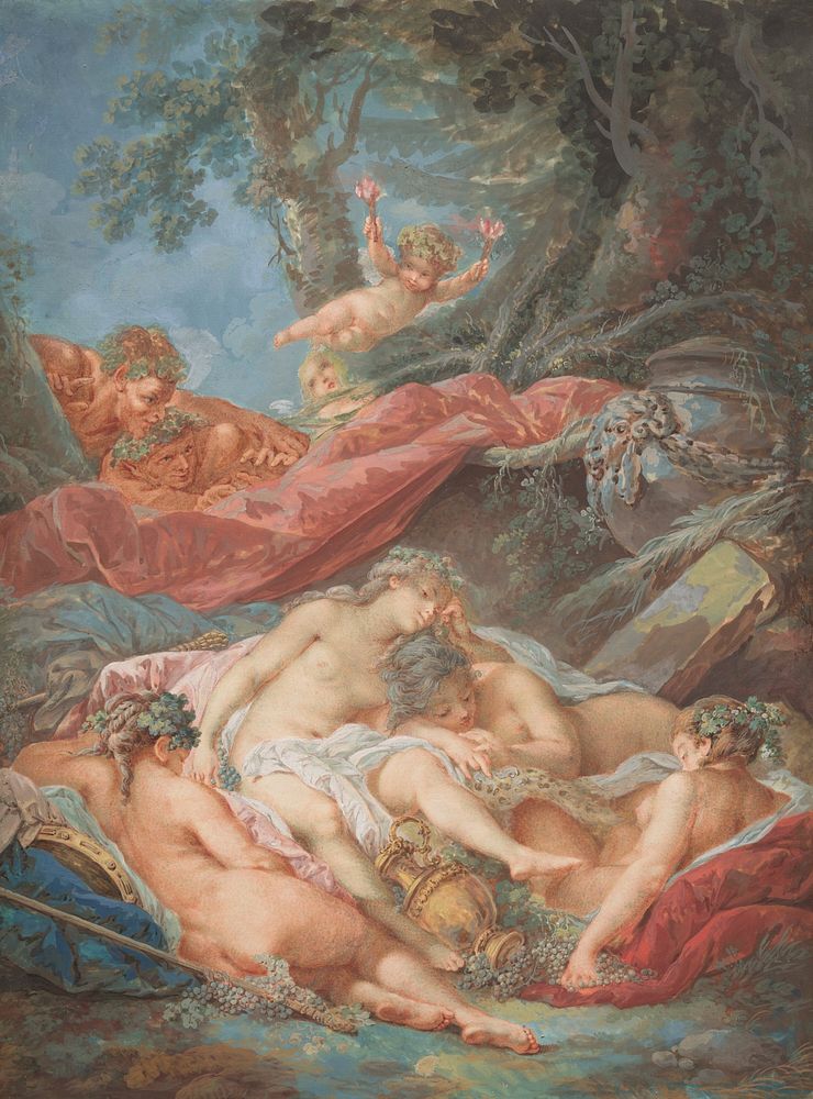 Sleeping Bacchantes (3rd quarter of the 18th century) by Jacques Charlier & François Boucher.  