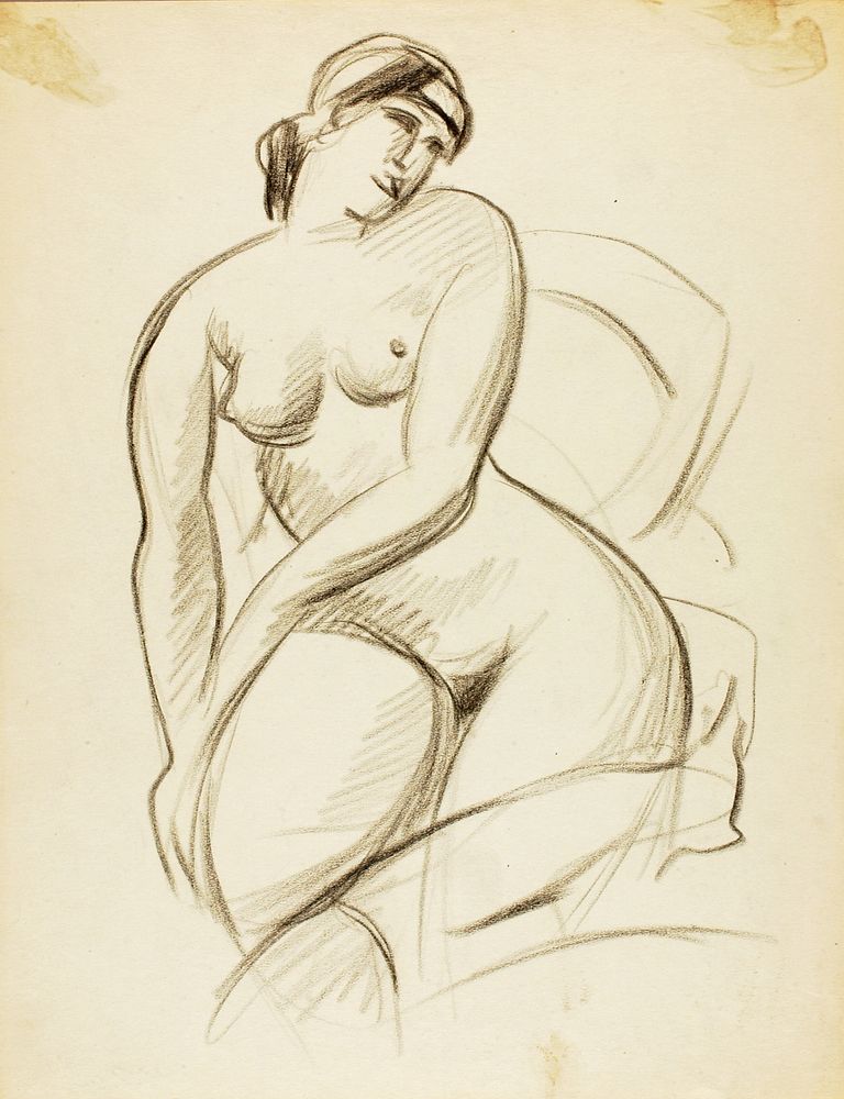 Seated Female Nude by Carl Newman