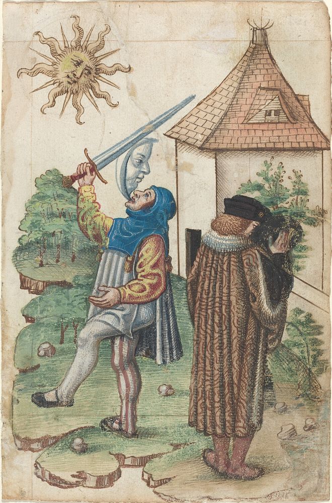 "Speak Not Against the Sun" and "Do Not Make Water Facing the Sun" (ca. 1512&ndash;1515) by French early 16th Century.  