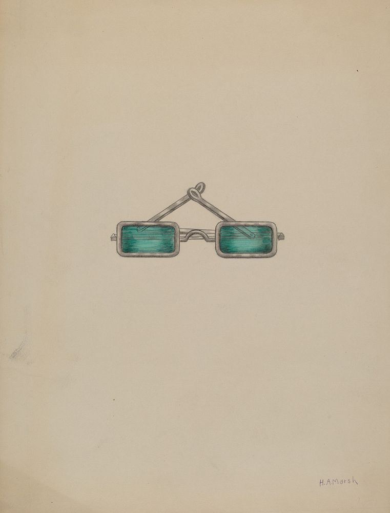 Spectacles with Green Lenses (c. 1936) by Herbert Marsh.  