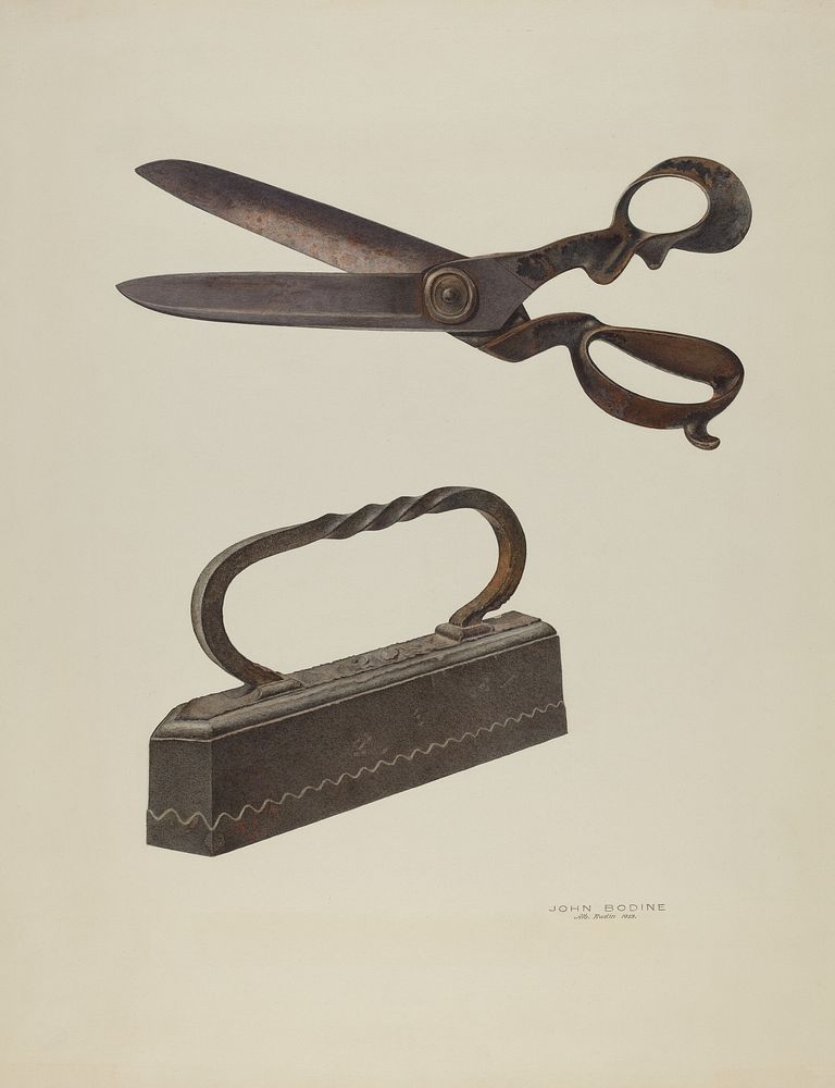 Tailor's Shears and Iron (ca.1939) by John Bodine.  