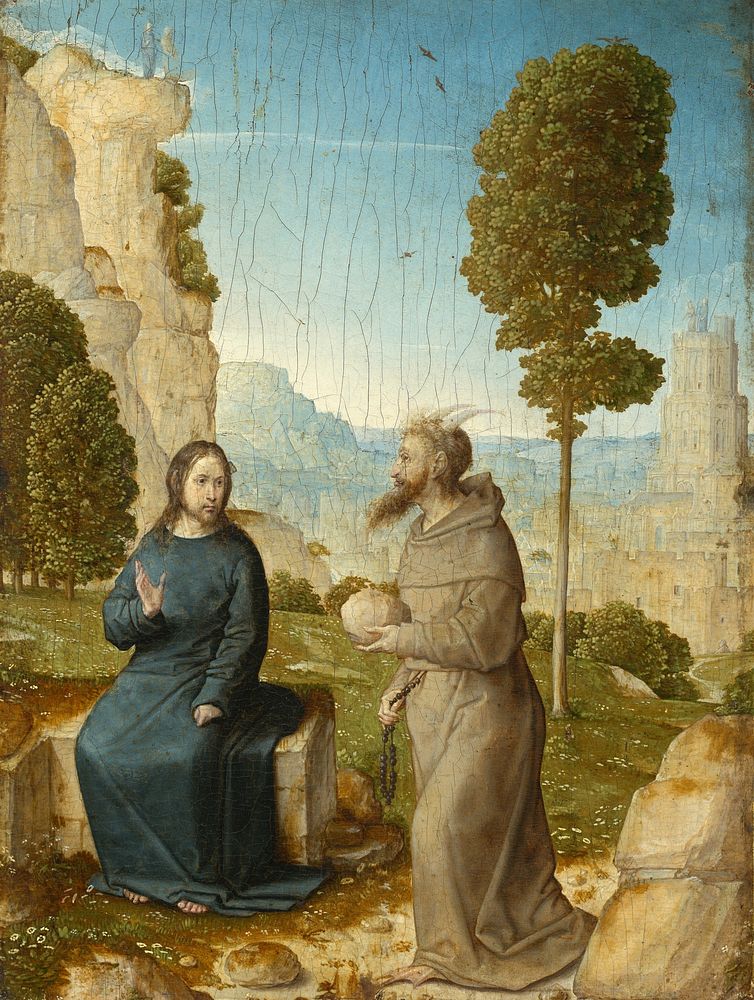 The Temptation of Christ (ca. 1500–1504) by Juan de Flandes.  