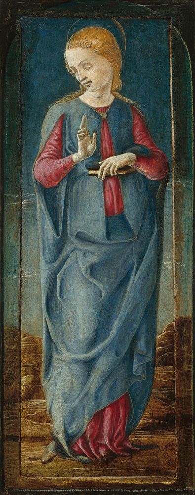 The Virgin Annunciate (ca. 1470–1480) by Cosmè Tura.  