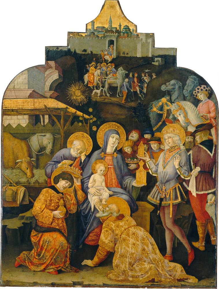 The Adoration of the Magi (ca. 1470&ndash;1475) by Benvenuto di Giovanni.  