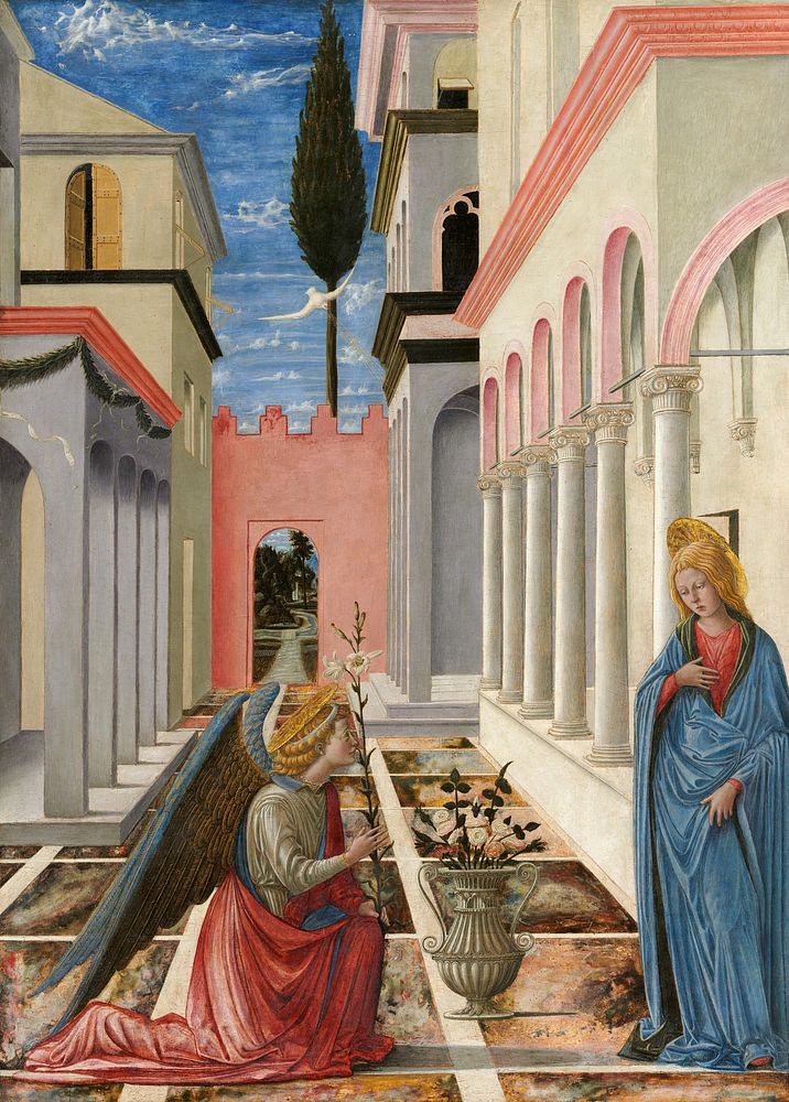 The Annunciation (ca. 1445–1450) by Fra Carnevale .  