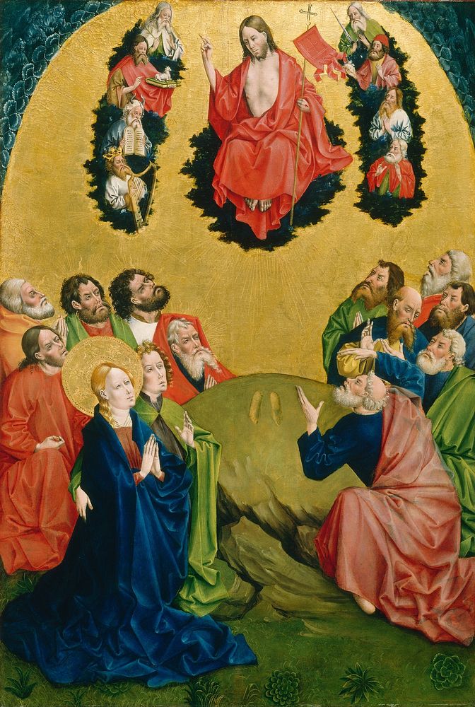 The Ascension (1456–1457) by Johann Koerbecke.  