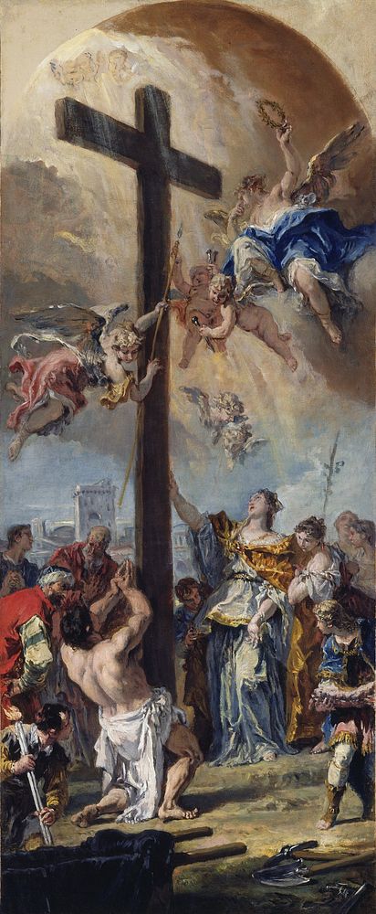 The Exaltation of the True Cross (1733) by Sebastiano Ricci.  