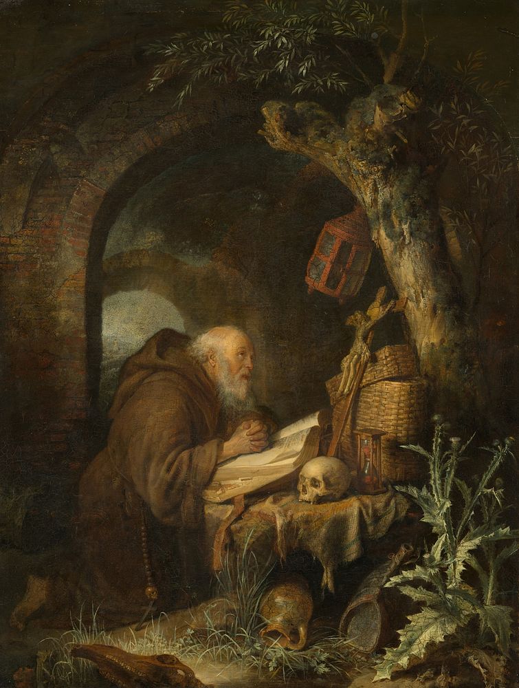 The Hermit (1670) by Gerrit Dou.  