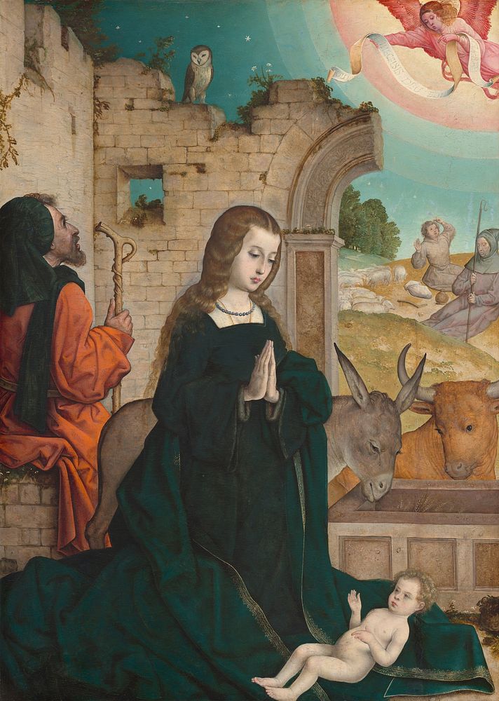 The Nativity (ca. 1508–1519) by Juan de Flandes.  