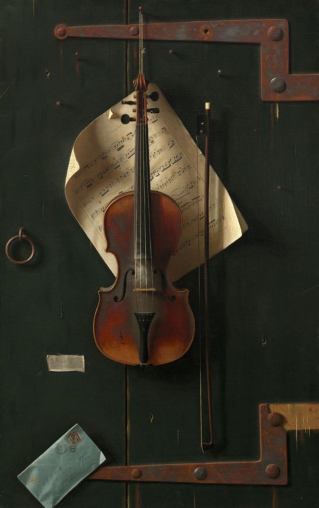 The Old Violin (1886) by William Michael Harnett.  