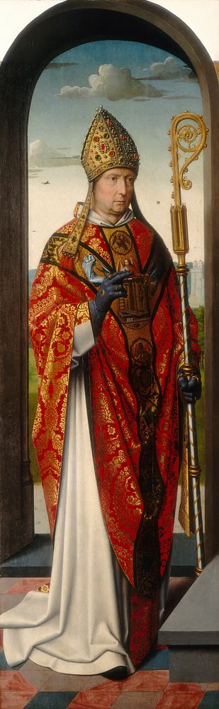 The Saint Anne Altarpiece: Saint Nicholas (ca. 1500&ndash;1520) by Gerard David & Netherlandish 15th/16th Century.  