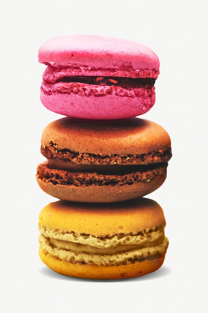 Colorful macarons collage element, isolated image
