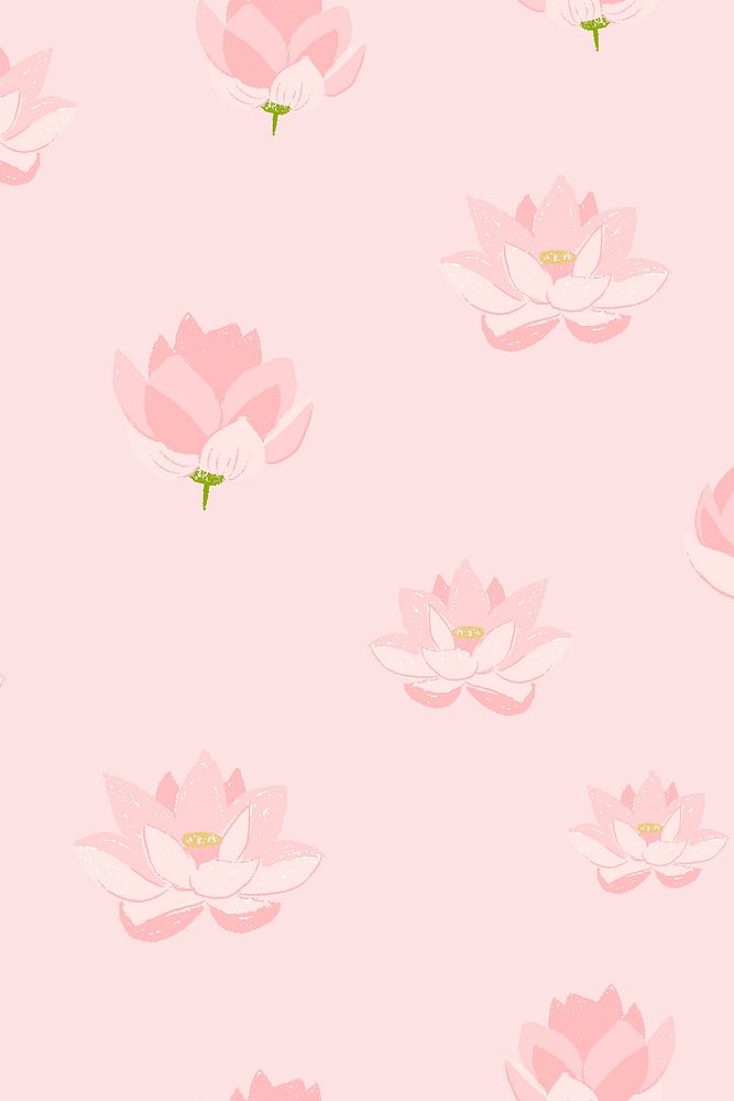 Pink lotus floral pattern vector background