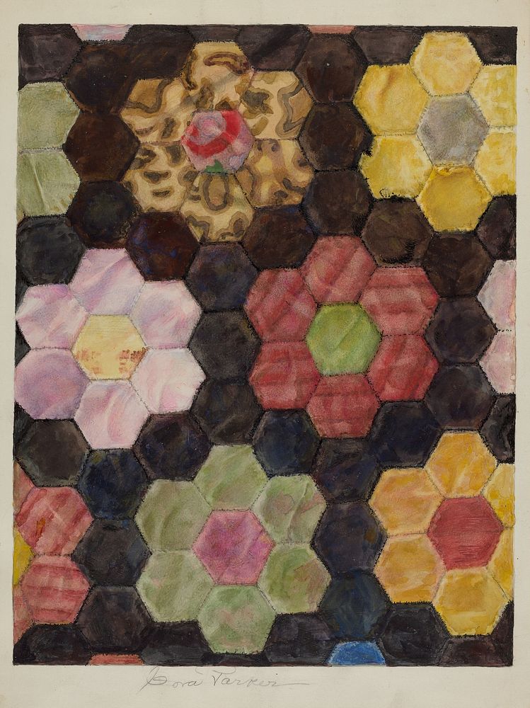 Velvet Pieced Quilt (c. 1938) by Cora Parker.  